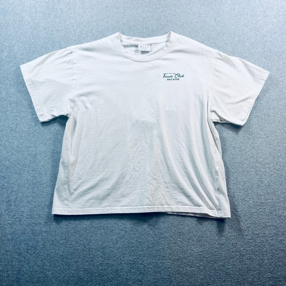 Wilo The Label Active Short Sleeve Tee White Green Size Large